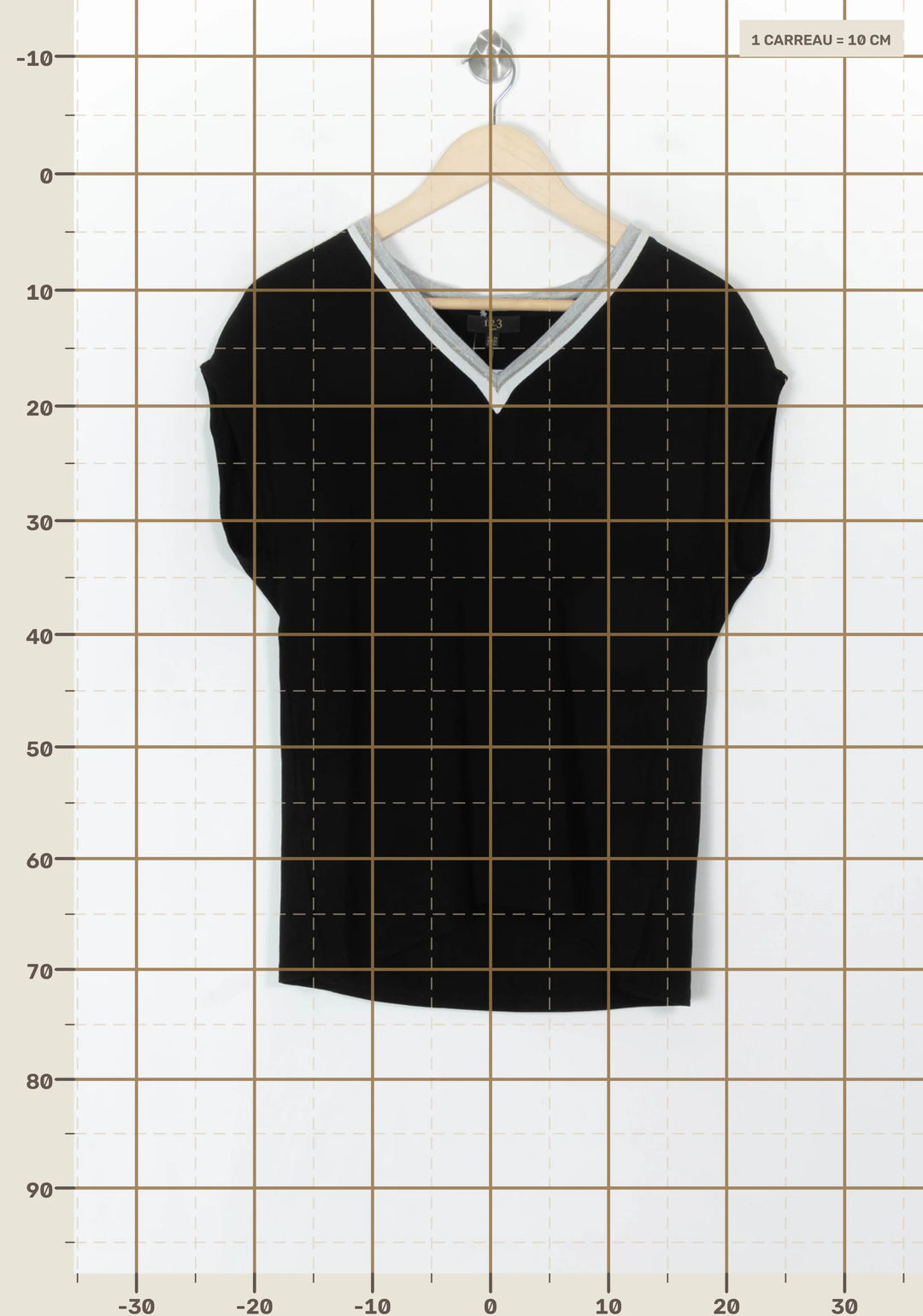 T-shirt Noir et Gris - Taille M/38 de la marque Maison 123 | PARAD121894 - Vendu par Paradigme - Image 4