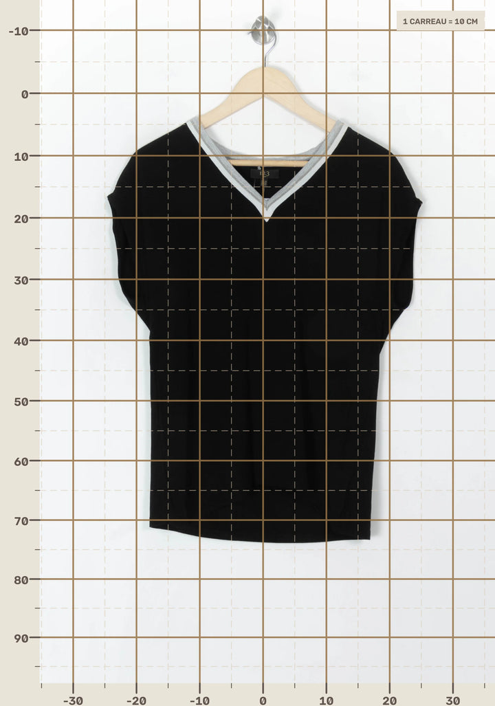 T-shirt Noir et Gris - Taille M/38 de la marque Maison 123 | PARAD121894 - Vendu par Paradigme - Image 4
