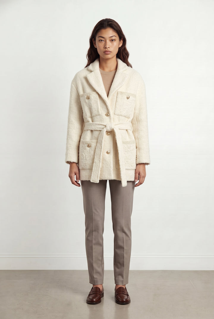 Manteau Ceinturé Beige - Taille S/36 de la marque Maje | PARAD121896 - Vendu par Paradigme - Image 1