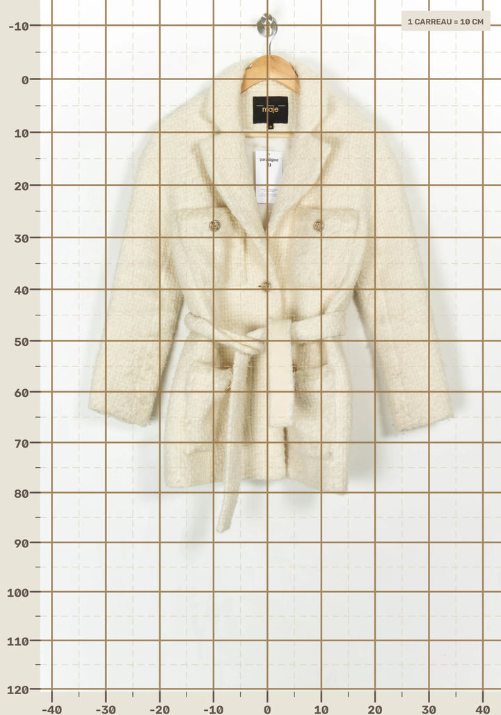 Manteau Ceinturé Beige - Taille S/36 de la marque Maje | PARAD121896 - Vendu par Paradigme - Image 4