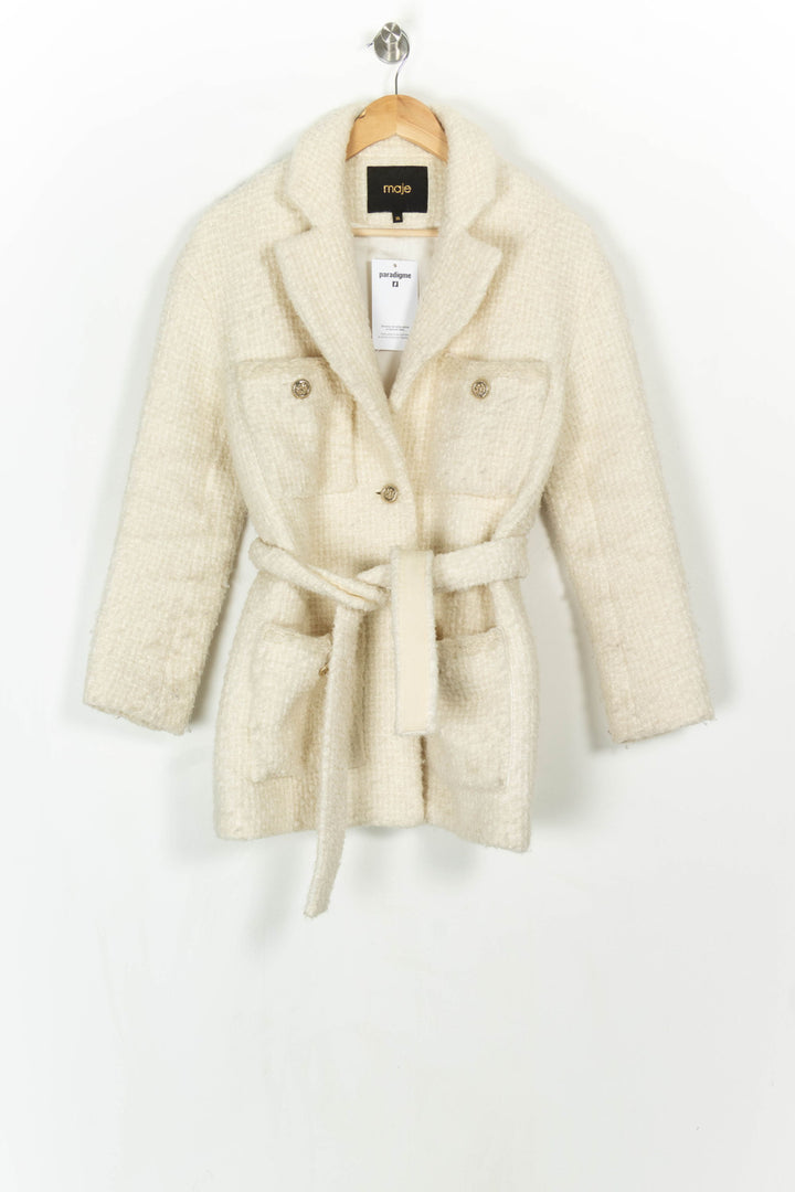 Manteau Ceinturé Beige - Taille S/36 de la marque Maje | PARAD121896 - Vendu par Paradigme - Image 2