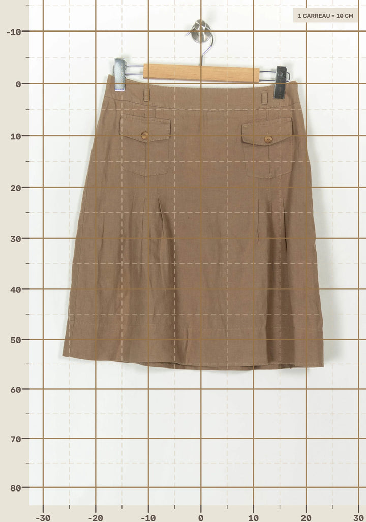 Jupe Droite Marron - Taille M/38 de la marque Maison 123 | PARAD121898 - Vendu par Paradigme - Image 4