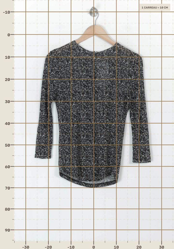 Blouse Noire et Blanche - Taille XS/34 de la marque IKKS | PARAD121900 - Vendu par Paradigme - Image 4