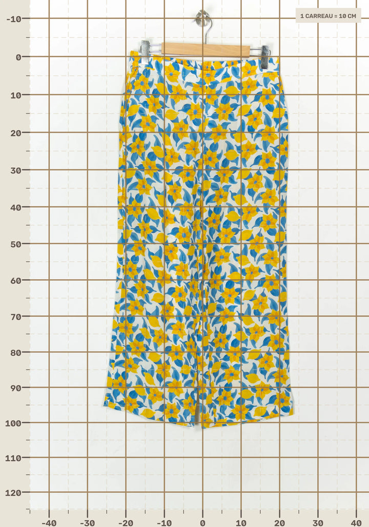 Pantalon Fleuri Jaune et Bleu - Taille XXL/44 de la marque Soi Paris | PARAD122401 - Vendu par Paradigme - Image 4