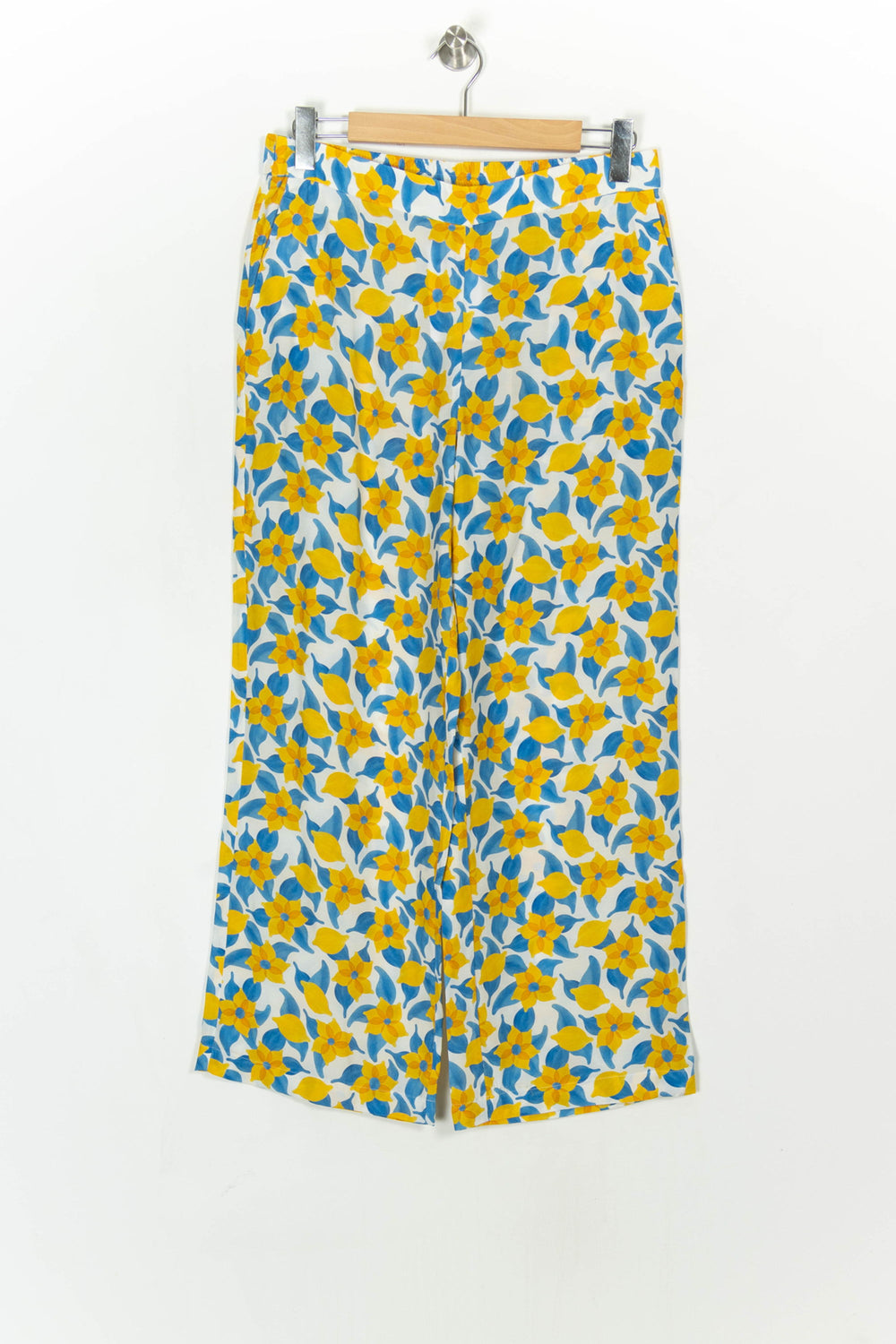 Pantalon Fleuri Jaune et Bleu - Taille XXL/44 de la marque Soi Paris | PARAD122401 - Vendu par Paradigme - Image 2