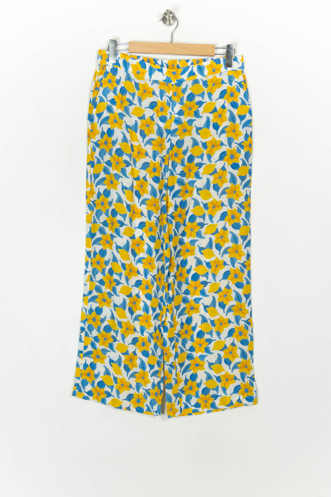 Pantalon Fleuri Jaune et Bleu - Taille XXL/44 de la marque Soi Paris | PARAD122401 - Vendu par Paradigme - Image 2
