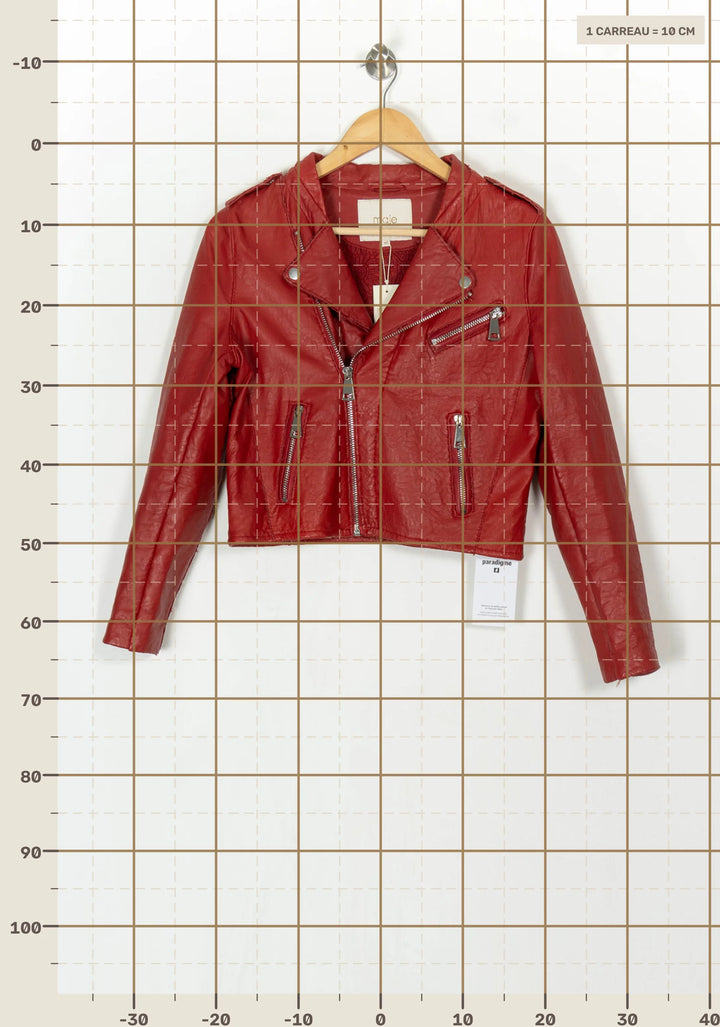 Perfecto Rouge - Taille L/40 de la marque Maje | PARAD122410 - Vendu par Paradigme - Image 4