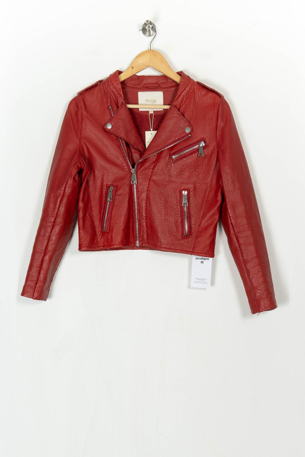 Perfecto Rouge - Taille L/40 de la marque Maje | PARAD122410 - Vendu par Paradigme - Image 2