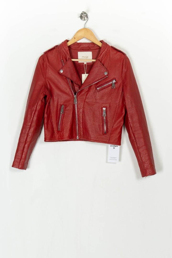 Perfecto Rouge - Taille L/40 de la marque Maje | PARAD122410 - Vendu par Paradigme - Image 2