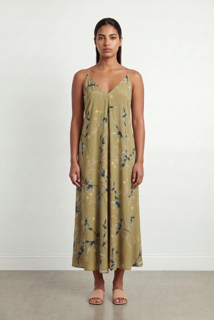 Robe Longue Kaki et Vert - Taille L/40 de la marque COS | PARAD122419 - Vendu par Paradigme - Image 1