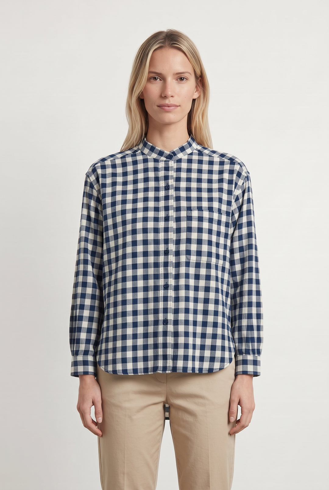 Chemise à Carreaux Bleue et Blanche - Taille XS/34 de la marque Comptoir des Cotonniers | PARAD122426 - Vendu par Paradigme - Image 1