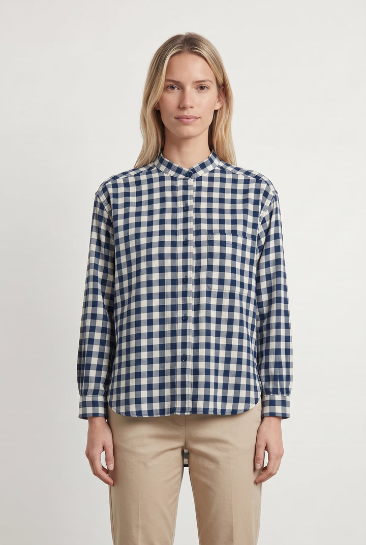 Chemise à Carreaux Bleue et Blanche - Taille XS/34 de la marque Comptoir des Cotonniers | PARAD122426 - Vendu par Paradigme - Image 1