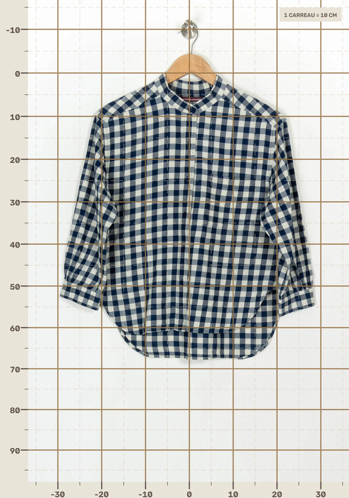 Chemise à Carreaux Bleue et Blanche - Taille XS/34 de la marque Comptoir des Cotonniers | PARAD122426 - Vendu par Paradigme - Image 4