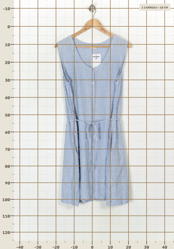 Robe Chemise Bleue et Blanche - Taille XS/34 de la marque American Vintage | PARAD122427 - Vendu par Paradigme - Image 4