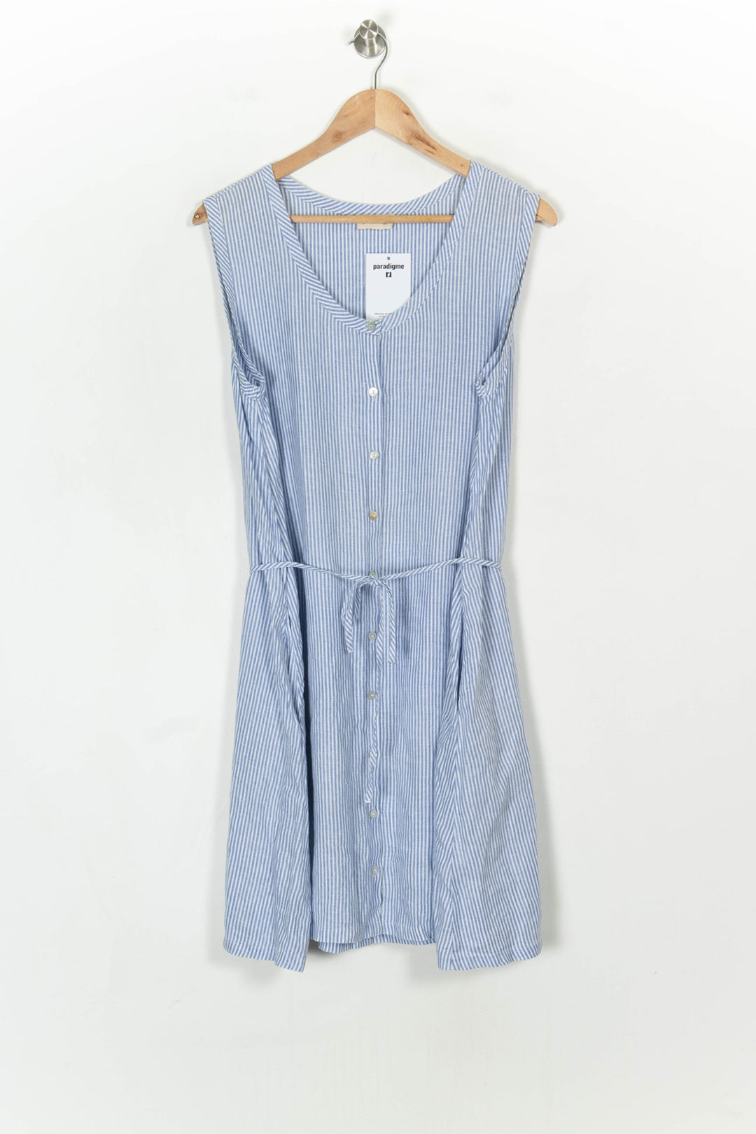 Robe Chemise Bleue et Blanche - Taille XS/34 de la marque American Vintage | PARAD122427 - Vendu par Paradigme - Image 2