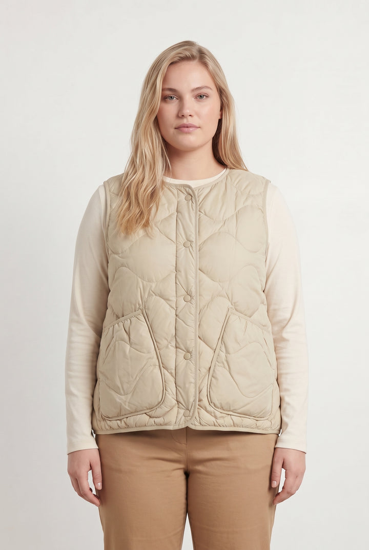Gilet matelassé beige - Taille XL/42 de la marque Comptoir des Cotonniers | PARAD122432 - Vendu par Paradigme - Image 1