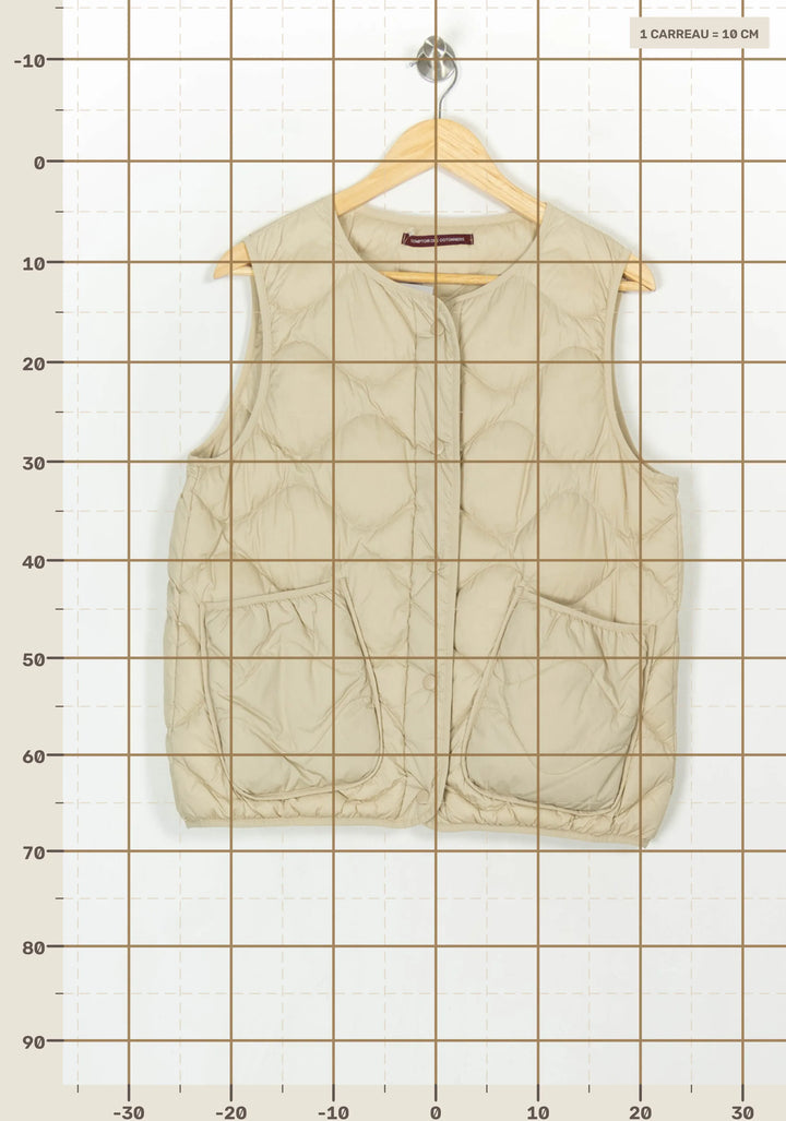 Gilet matelassé beige - Taille XL/42 de la marque Comptoir des Cotonniers | PARAD122432 - Vendu par Paradigme - Image 4