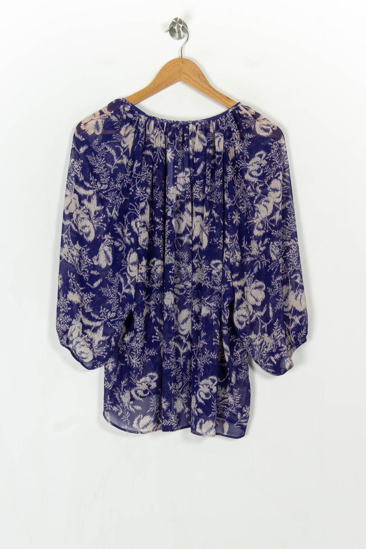 Blouse Bleu et Beige - Taille M/38 de la marque ba&amp;sh | PARAD122433 - Vendu par Paradigme - Image 5