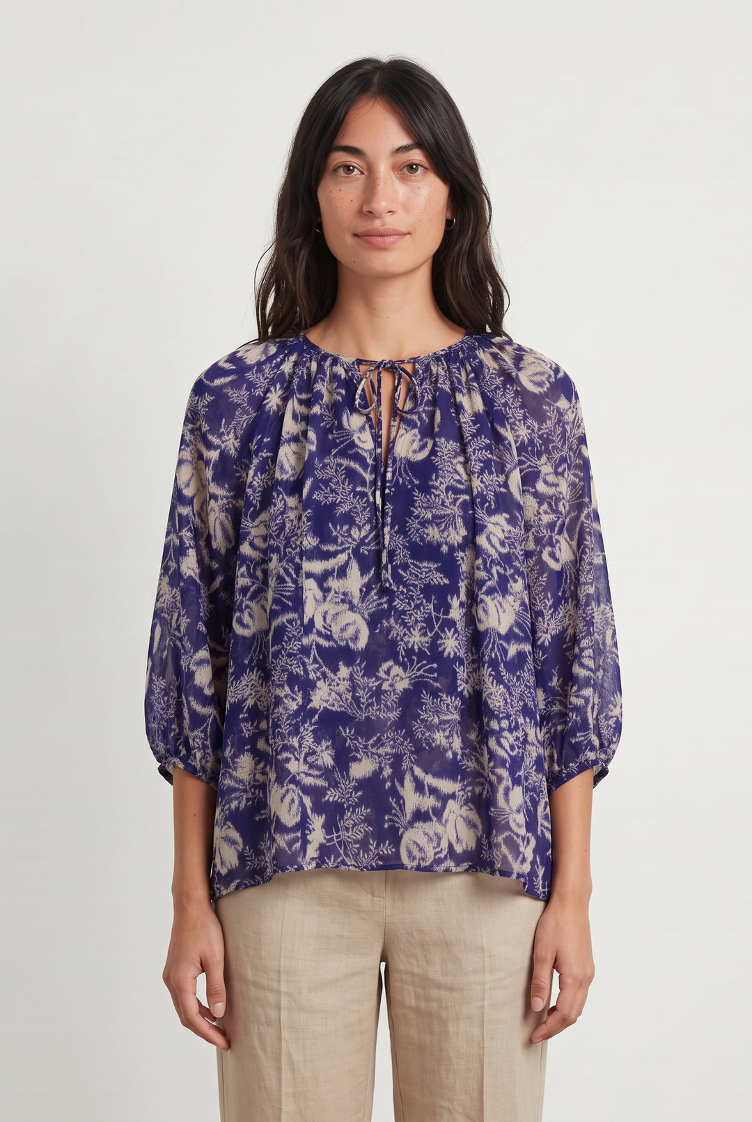 Blouse Bleu et Beige - Taille M/38 de la marque ba&amp;sh | PARAD122433 - Vendu par Paradigme - Image 1