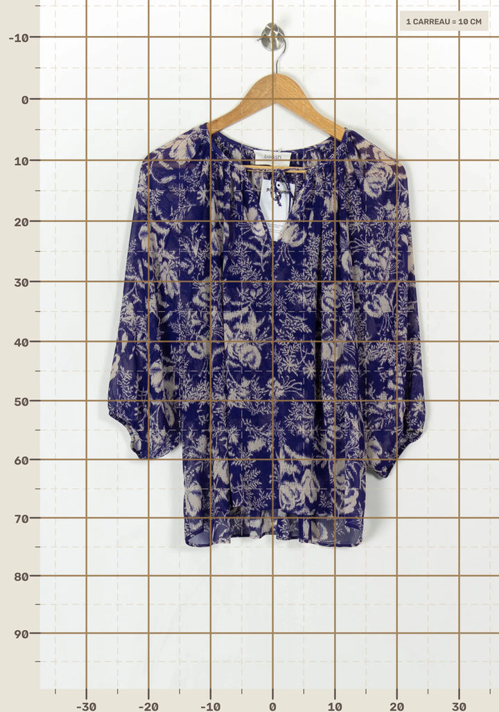 Blouse Bleu et Beige - Taille M/38 de la marque ba&amp;sh | PARAD122433 - Vendu par Paradigme - Image 4