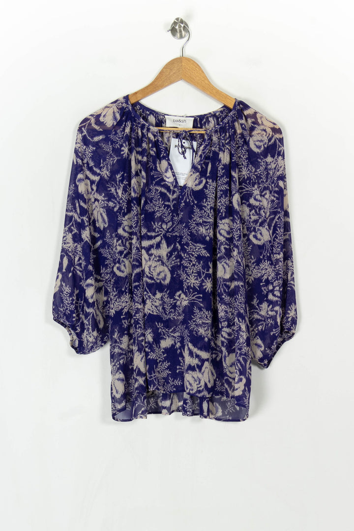 Blouse Bleu et Beige - Taille M/38 de la marque ba&amp;sh | PARAD122433 - Vendu par Paradigme - Image 2