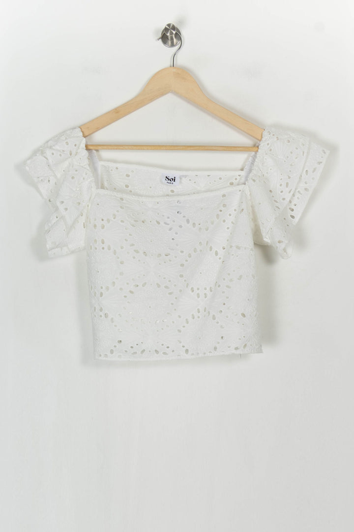 Top Blanc - Taille XL/42 de la marque Soi Paris | PARAD122434 - Vendu par Paradigme - Image 2