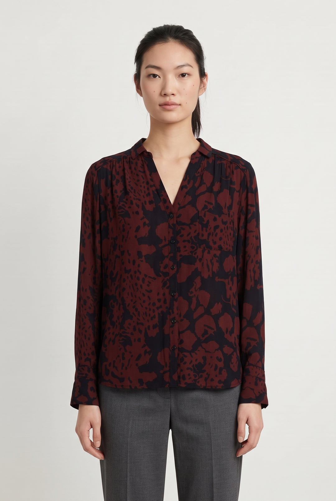 Chemise Bordeaux et Noire - Taille M/38 de la marque ba&amp;sh | PARAD122435 - Vendu par Paradigme - Image 1