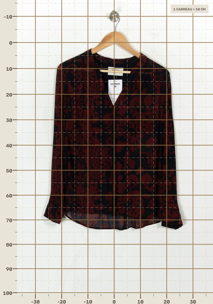 Chemise Bordeaux et Noire - Taille M/38 de la marque ba&amp;sh | PARAD122435 - Vendu par Paradigme - Image 4