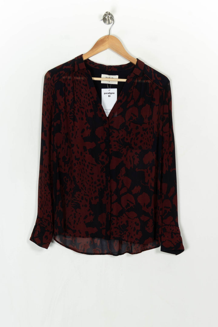 Chemise Bordeaux et Noire - Taille M/38 de la marque ba&amp;sh | PARAD122435 - Vendu par Paradigme - Image 2