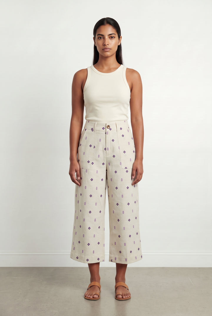 Pantalon Beige et Violet - Taille L/40 de la marque Grace &amp; Mila | PARAD122436 - Vendu par Paradigme - Image 1