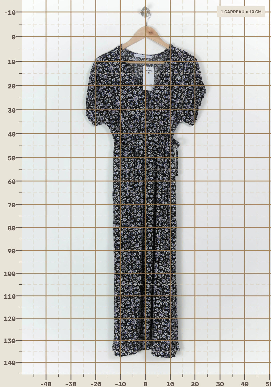 Robe Longue Noire et Bleue - Taille M/38 de la marque La Fée Maraboutée | PARAD122439 - Vendu par Paradigme - Image 4