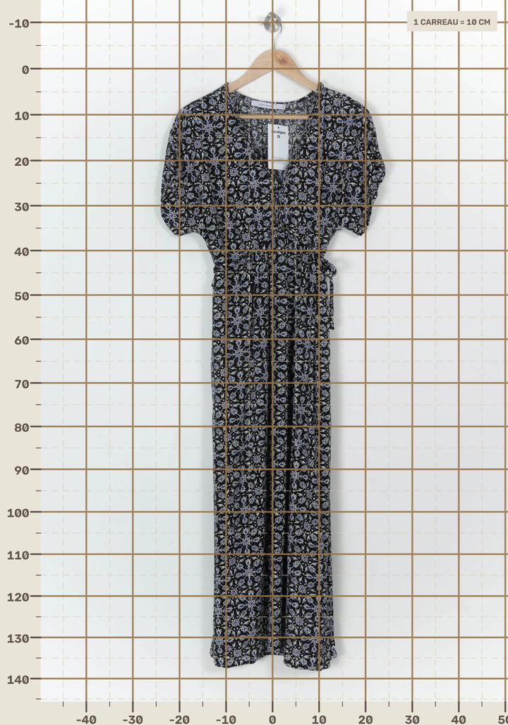 Robe Longue Noire et Bleue - Taille M/38 de la marque La Fée Maraboutée | PARAD122439 - Vendu par Paradigme - Image 4