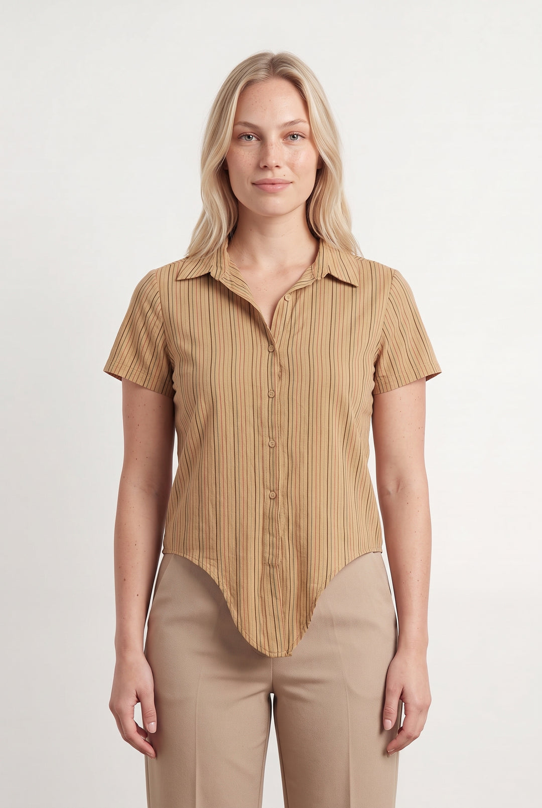 Chemise Rayée Beige et Marron - Taille L/40 de la marque Emile &amp; Ida | PARAD122442 - Vendu par Paradigme - Image 1