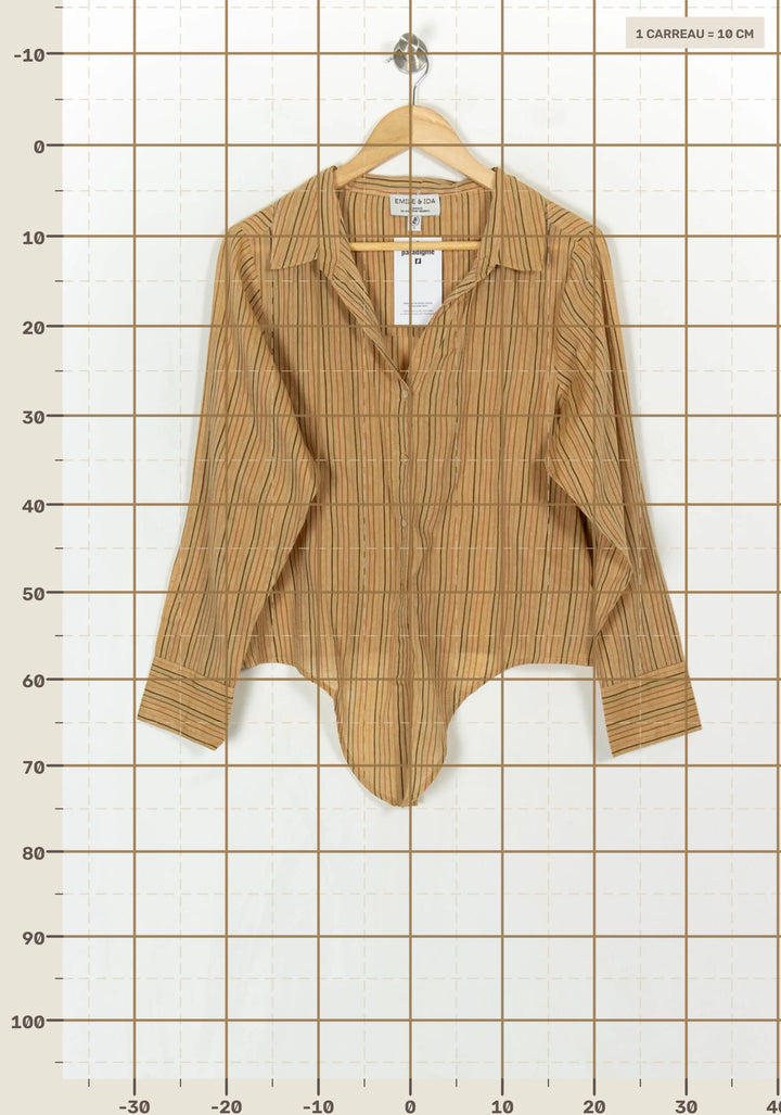 Chemise Rayée Beige et Marron - Taille L/40 de la marque Emile &amp; Ida | PARAD122442 - Vendu par Paradigme - Image 4