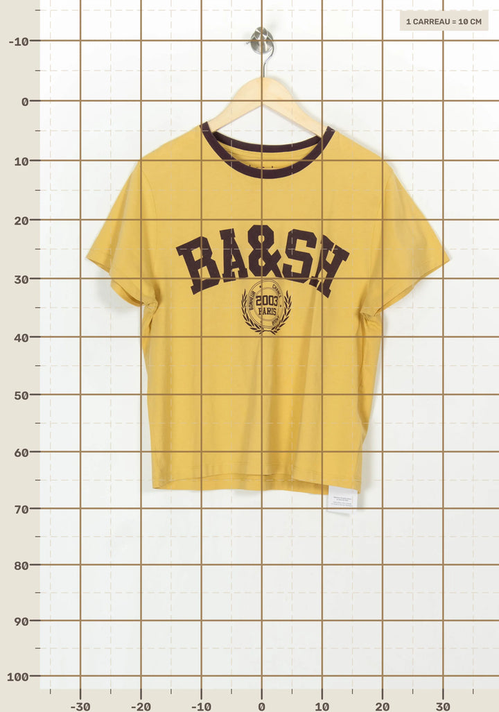 Tee-shirt Jaune et Marron - Taille L/40 de la marque ba&amp;sh | PARAD122445 - Vendu par Paradigme - Image 4