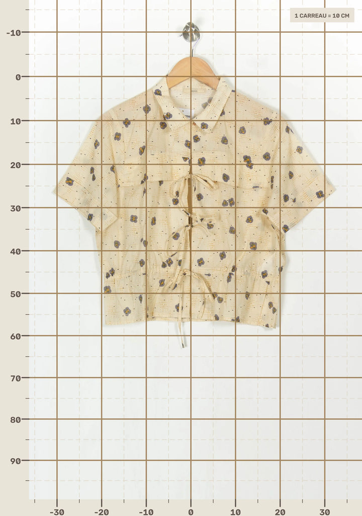 Chemise Beige et Violette - Taille L/40 de la marque Sessùn | PARAD122446 - Vendu par Paradigme - Image 4