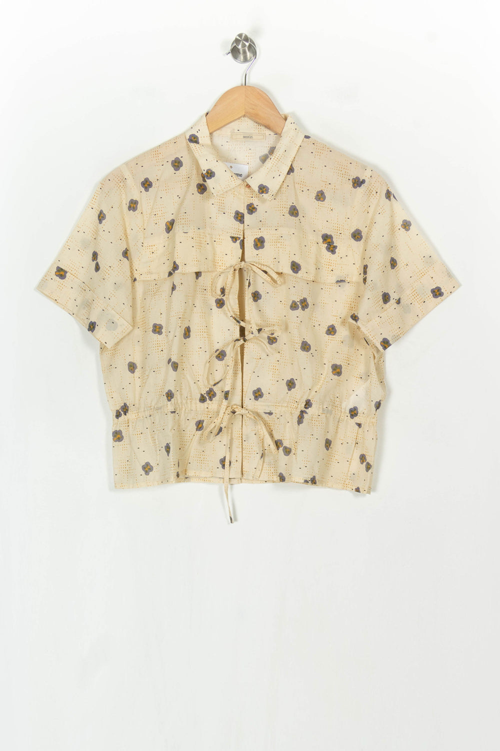 Chemise Beige et Violette - Taille L/40 de la marque Sessùn | PARAD122446 - Vendu par Paradigme - Image 2