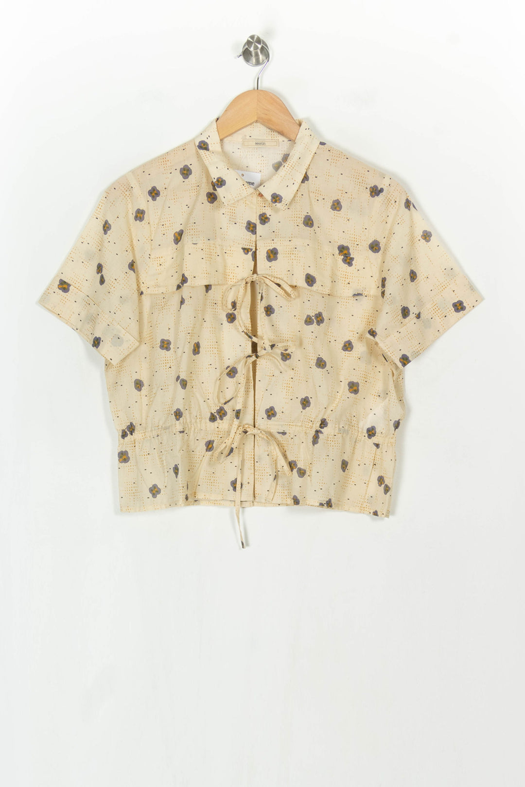 Chemise Beige et Violette - Taille L/40 de la marque Sessùn | PARAD122446 - Vendu par Paradigme - Image 2