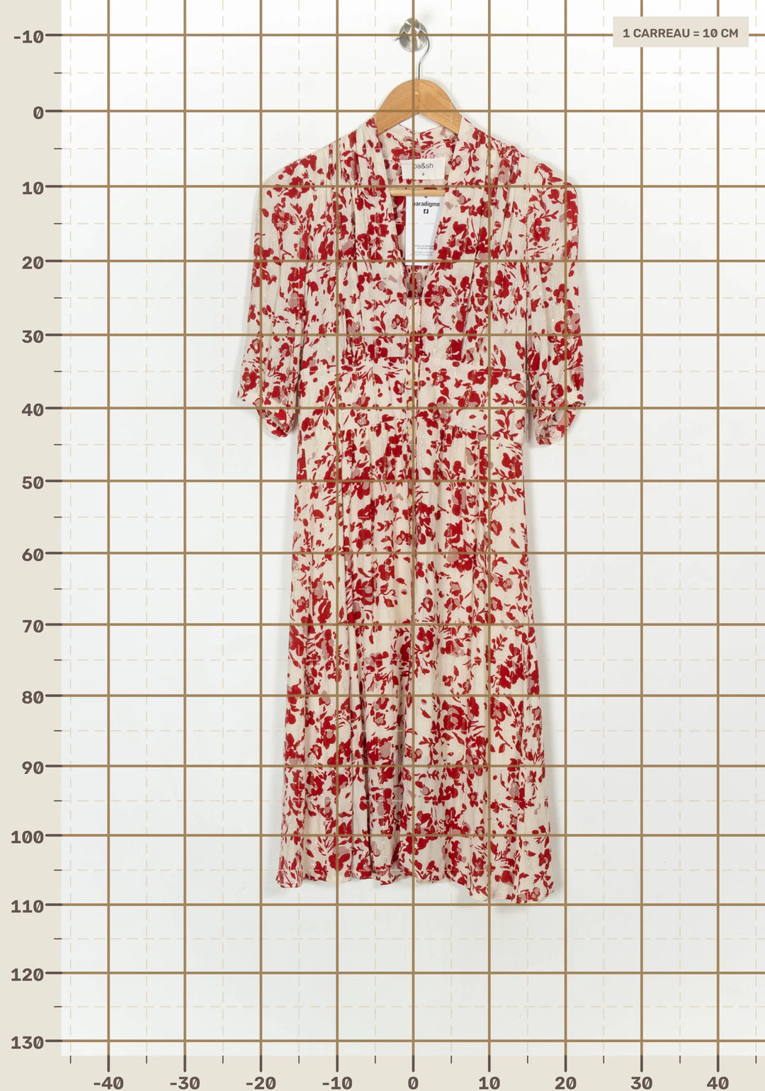 Robe Midi Écrue et Rouge - Taille XS/34 de la marque ba&amp;sh | PARAD122448 - Vendu par Paradigme - Image 4