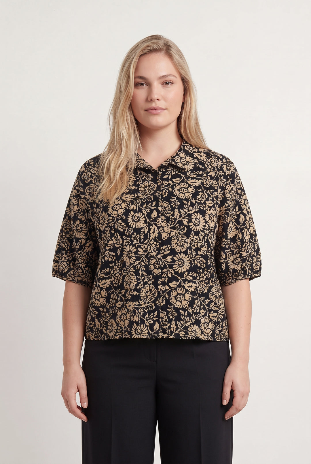 Blouse Noire et Beige - Taille XL/42 de la marque Caroll | PARAD122452 - Vendu par Paradigme - Image 1
