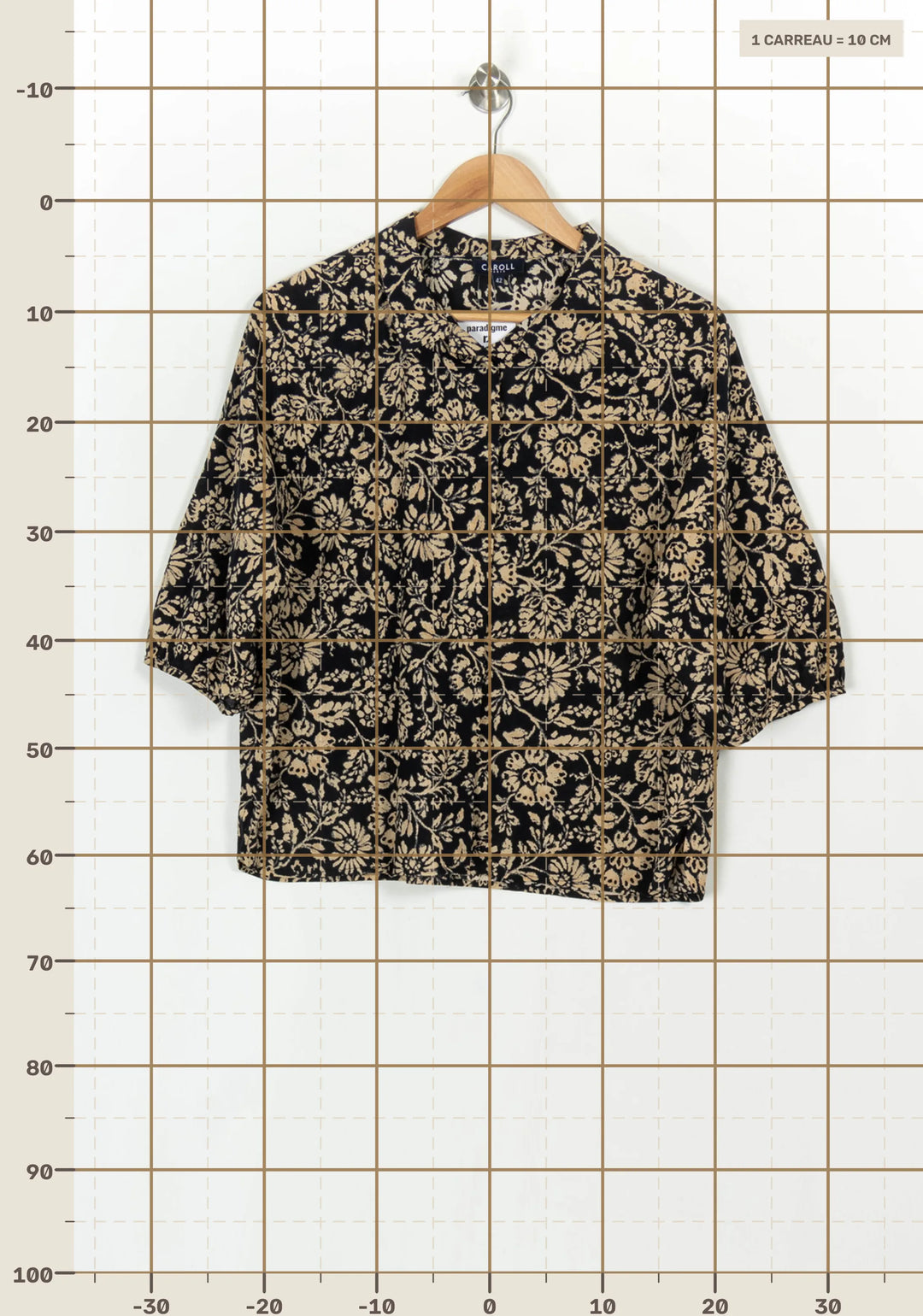 Blouse Noire et Beige - Taille XL/42 de la marque Caroll | PARAD122452 - Vendu par Paradigme - Image 4