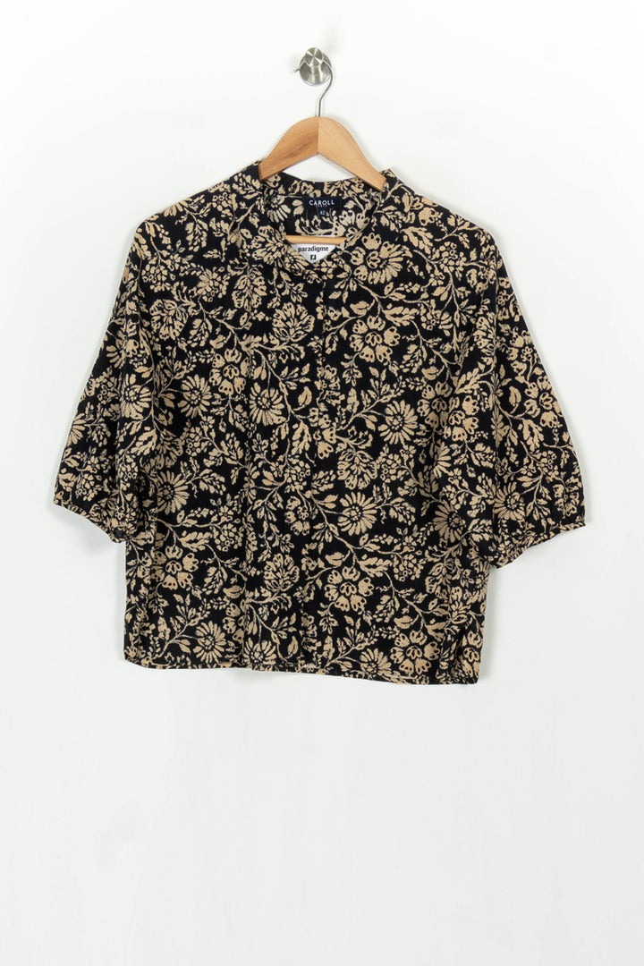 Blouse Noire et Beige - Taille XL/42 de la marque Caroll | PARAD122452 - Vendu par Paradigme - Image 2