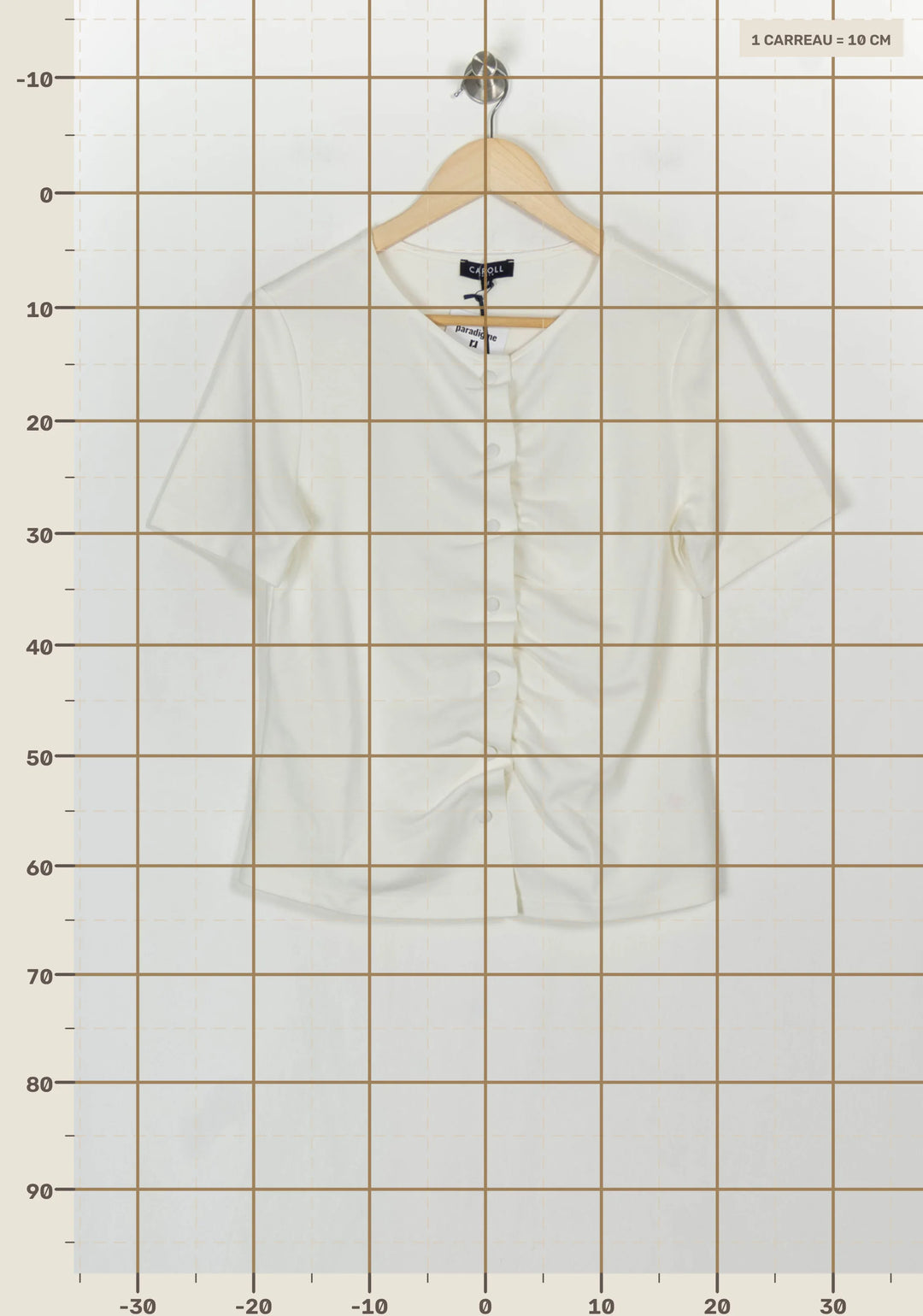 Chemisette Blanche - Taille M/38 de la marque Caroll | PARAD122453 - Vendu par Paradigme - Image 4
