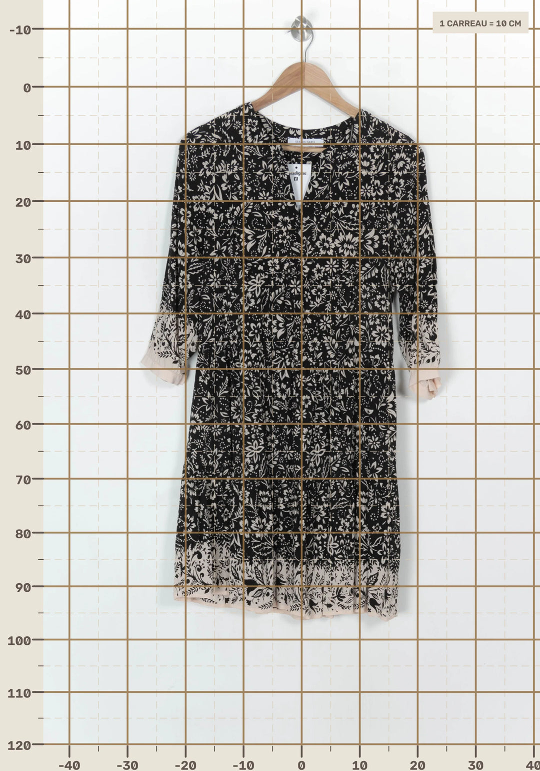 Robe Courte Noire et Beige - Taille S/36 de la marque Gerard Darel | PARAD122454 - Vendu par Paradigme - Image 4