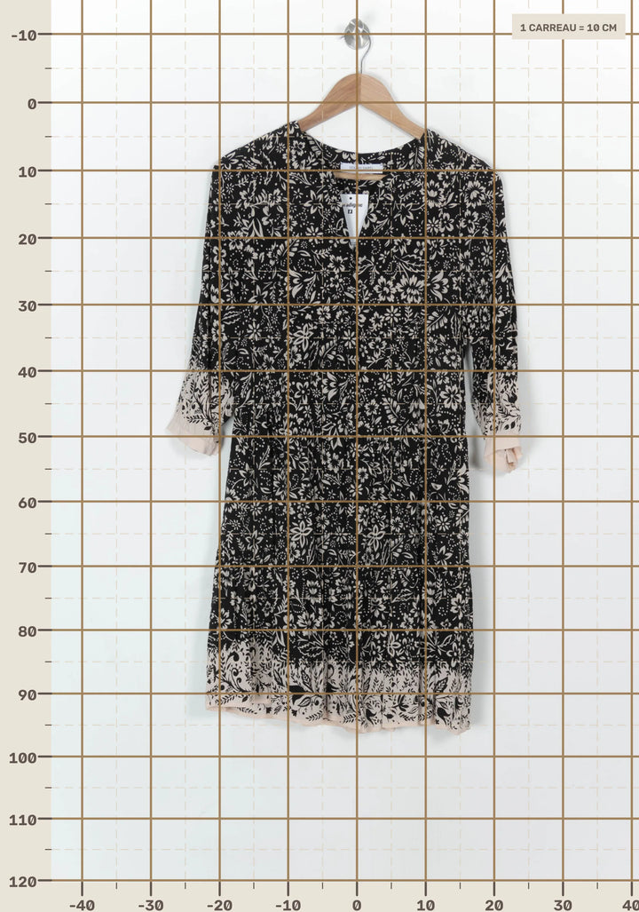 Robe Courte Noire et Beige - Taille S/36 de la marque Gerard Darel | PARAD122454 - Vendu par Paradigme - Image 4