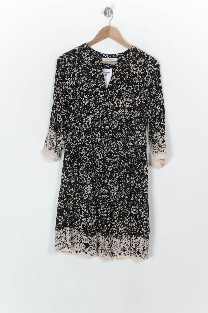 Robe Courte Noire et Beige - Taille S/36 de la marque Gerard Darel | PARAD122454 - Vendu par Paradigme - Image 2