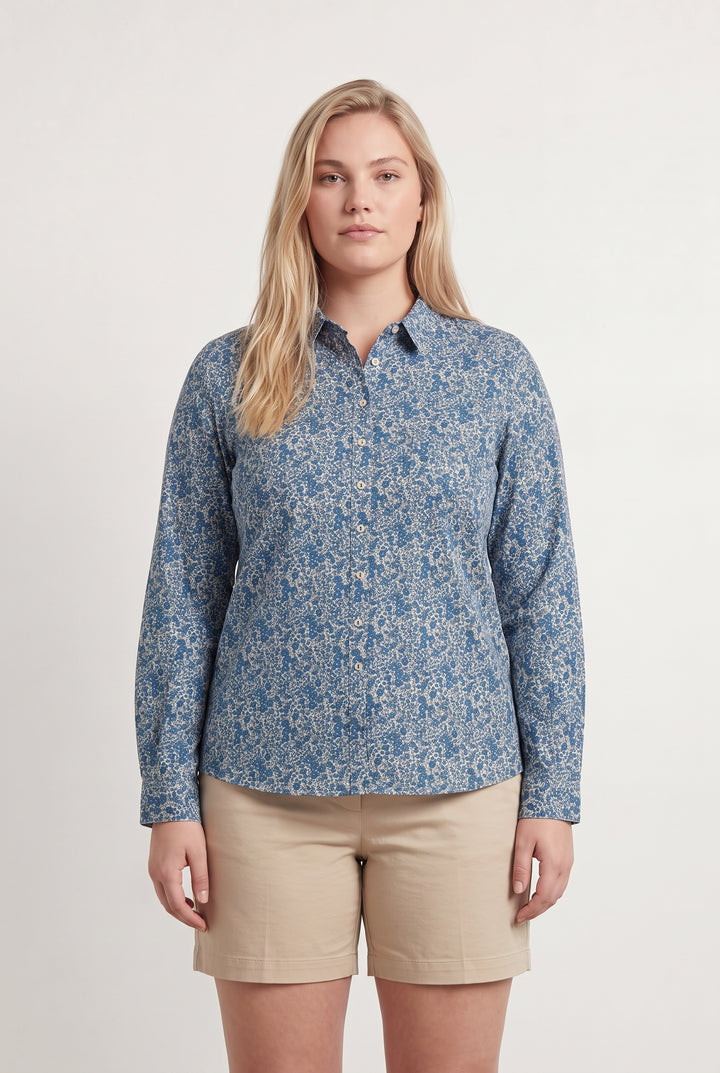 Chemise Fleurie Bleue et Blanche - Taille XXL/44 de la marque Caroll | PARAD122461 - Vendu par Paradigme - Image 1
