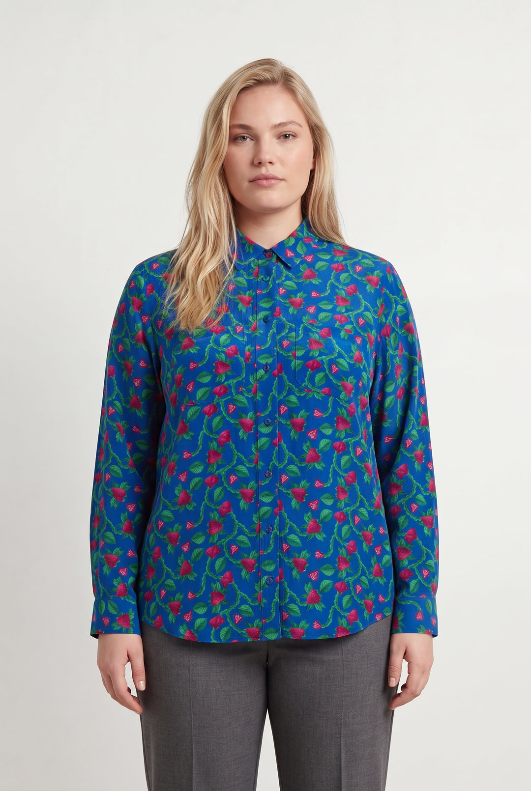 Chemise Fleurie Bleue et Verte - Taille XL/42 de la marque Soi Paris | PARAD122462 - Vendu par Paradigme - Image 1