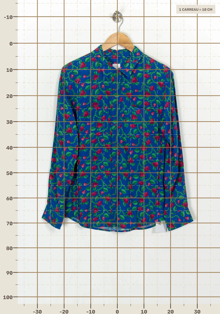 Chemise Fleurie Bleue et Verte - Taille XL/42 de la marque Soi Paris | PARAD122462 - Vendu par Paradigme - Image 4