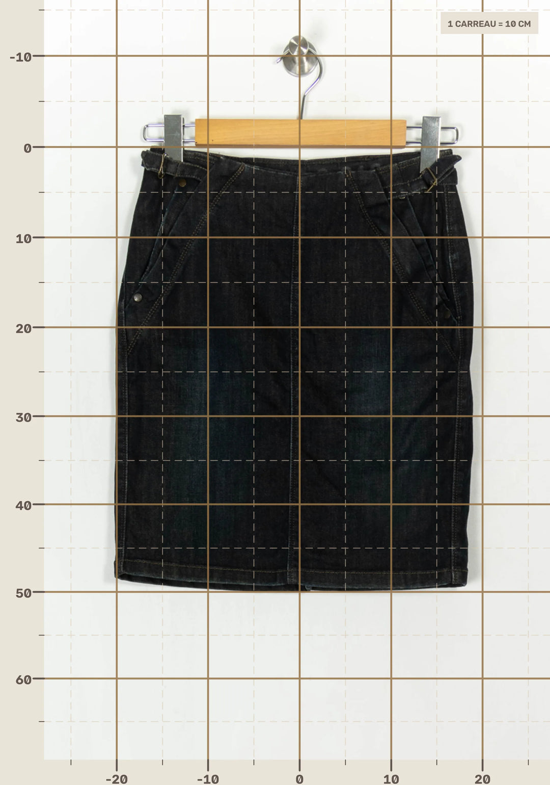 Jupe Crayon Bleue - Taille S/36 de la marque IKKS | PARAD122470 - Vendu par Paradigme - Image 4